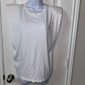 Generation Love Lex Crystal Padded Shoulder Top size medium